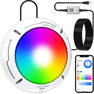 Brand New LED Underwater Pool Light w/ App Control 20W RGB Colorful Night Swim